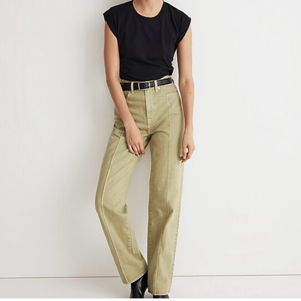 NWT Madewell Artichoke Baggy Straight Jeans: Garment-Dyed Edition